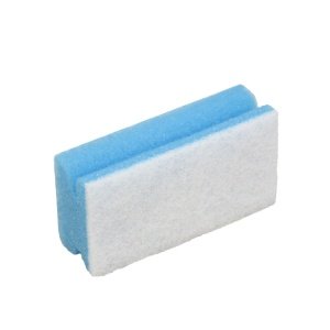 Schuurspons 70x130x43mm blauw & rood met witte pad 10st