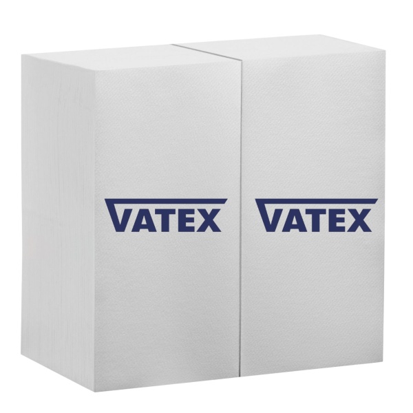 Servet Airlaid - 40 x 40 - 1/8 vouw - Wit- 1000 stuks per doos met uw eigen logo 1 kleurig