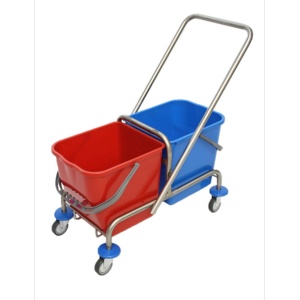 Rolemmer 2x17 liter RVS met duwbeugel, excl. pers