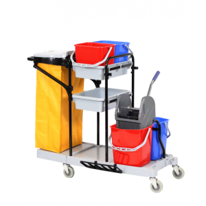 Open schoonmaakwagen met mopstation